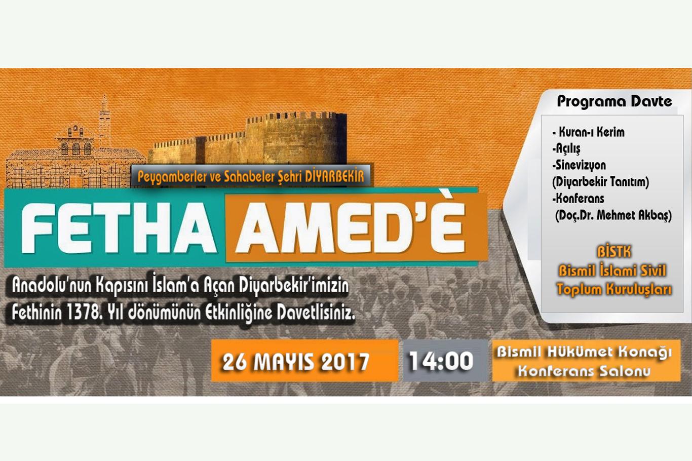 Bismil'deki STK'lardan "Diyarbekir’in Fethi" programına davet Bismil'deki STK'lardan "Diyarbekir’in Fethi" programına davet